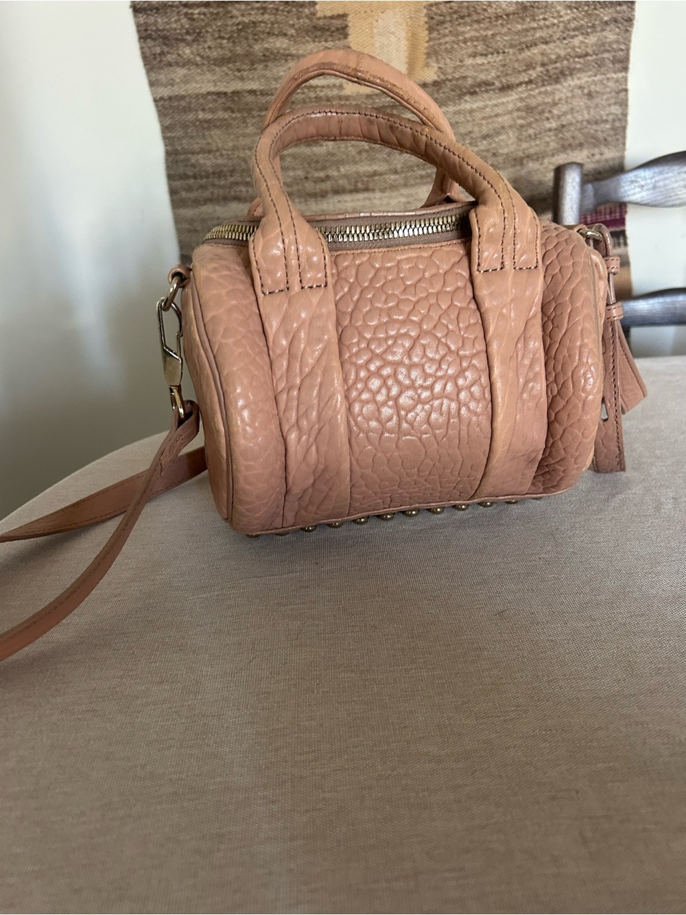 Alexander Wang rose Rockie bag with gold studs